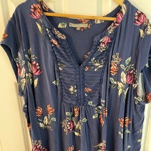 Patoka Pleated Split Neck Knit Top